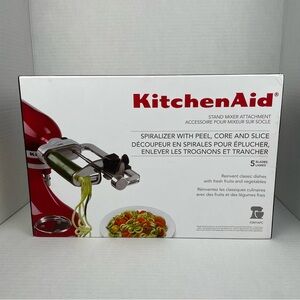 NIB KitchenAid Spiralizer Stand Mixer Attachment Peel Core Slice 5 Blade KSM1APC